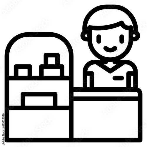 A cashier at caf�