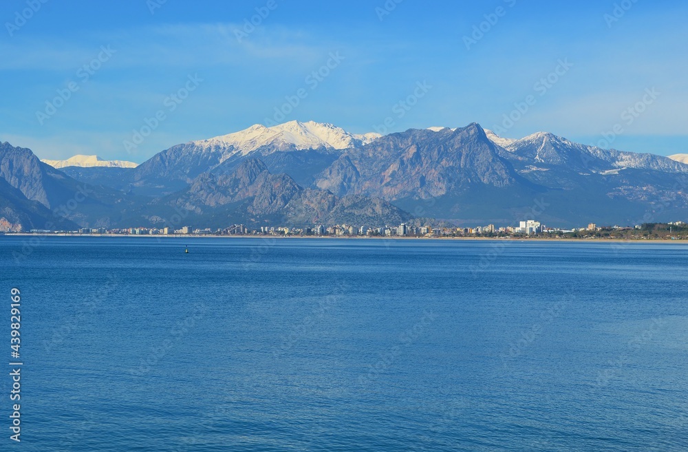 mountain landscape of Antalya and the mediterranean sea. Turkey