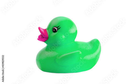 Green plastic duck