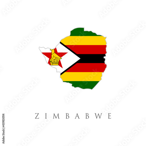 Map of Zimbabwe with an official flag. Illustration on white background. Map of Zimbabwe with an official flag. Illustration on white background