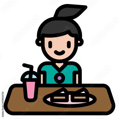 A girl in caf�
