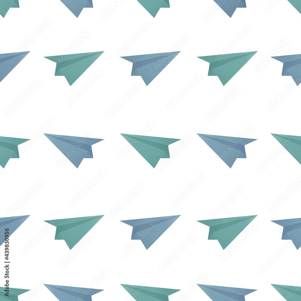 pattern with paper planes on white background pattern with paper planes on white background