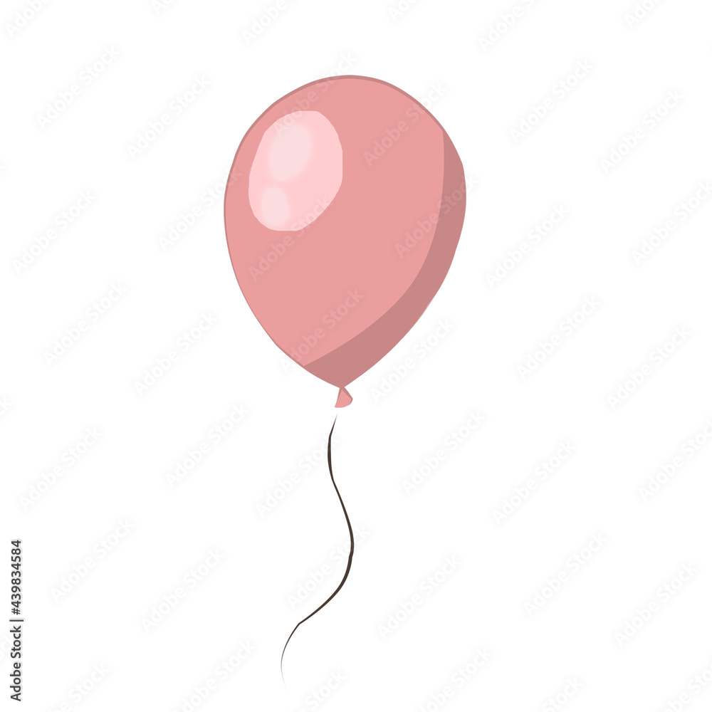 Color clip art of a pink balloon.