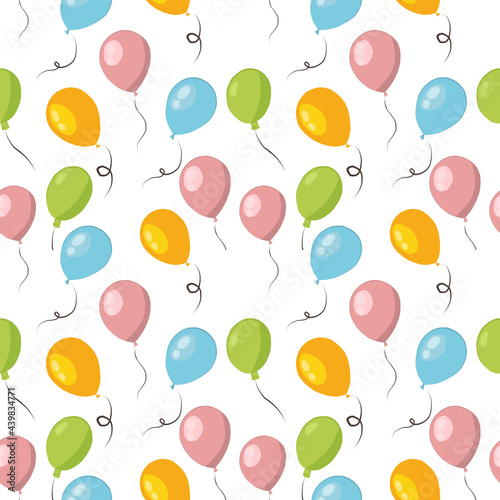 Colorful seamless pattern of balloons.