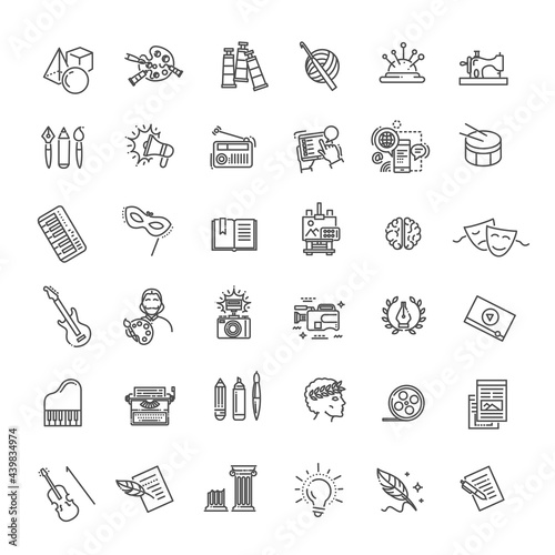 Line Arts Icons set. Vector linear icons