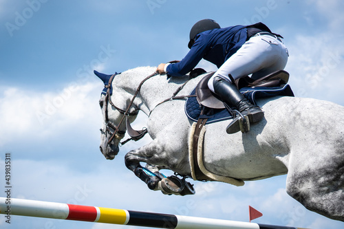 Equestrian Sports photo themed: Horse jumping, Show Jumping, Horse riding Fototapet