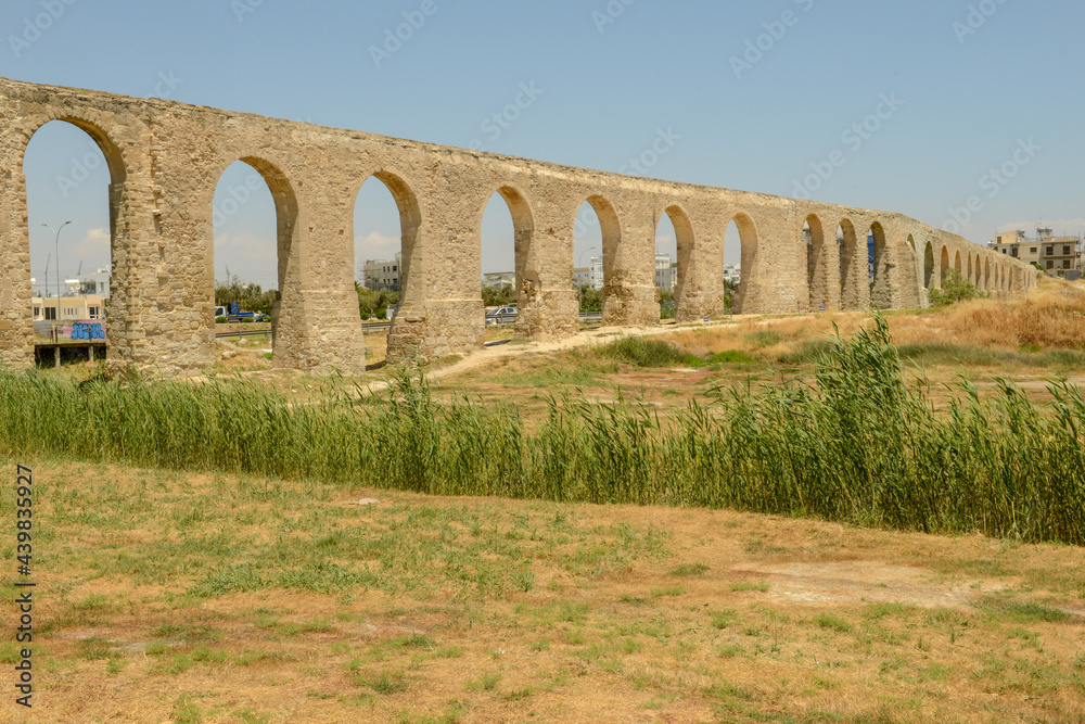 Ancient Roman aqueduct at Larnaca in Cyprus