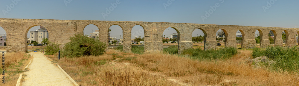 Ancient Roman aqueduct at Larnaca in Cyprus