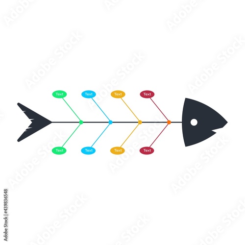 Simple Fish infographic design with colorful text slot. Fish infographic design on white background, simple Infographic elements for business presentation concept.
