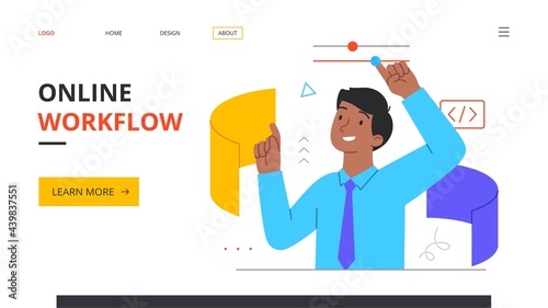 Online workflow abstract concept