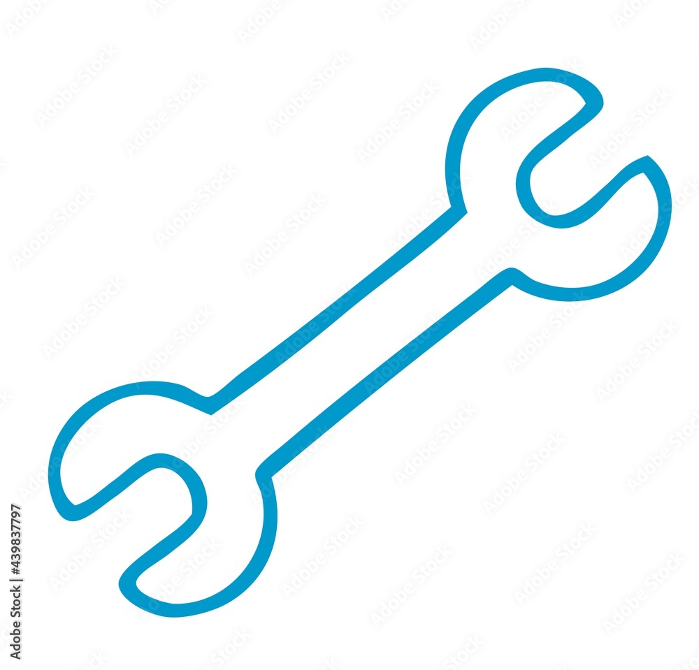 Maulschlüssel Werkzeug als Icon und Symbol
