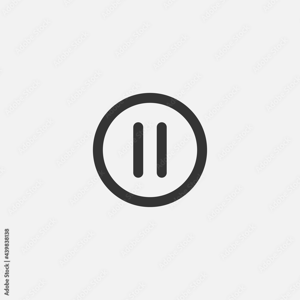 Pause icon symbol vector on white background Pause icon symbol vector on white background