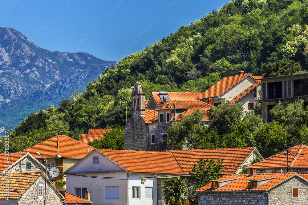 Φωτογραφία Picturesque view of Kotor bay (Boka Kotorska) near the town of Tivat, Montenegro, Europe