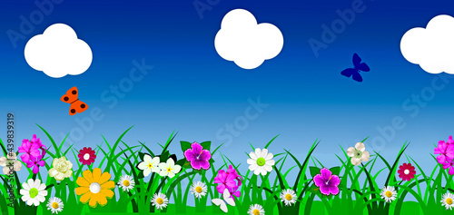 Spring Flower Meadow - Digital Art