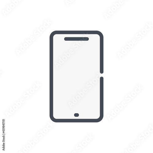 Mobile phone color line icon. Smartphone vector outline colorful sign.