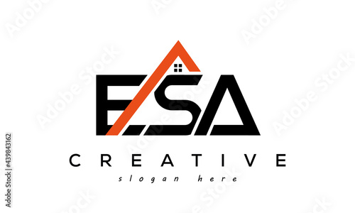 ESA letters real estate construction logo vector