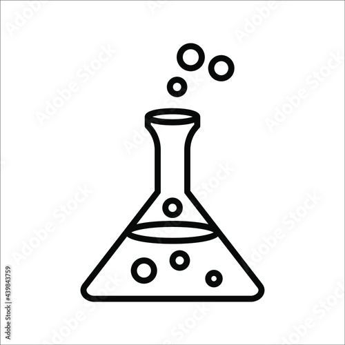 Chemistry flask icon. Science technology. flat design for chemistry, laboratory, science, biotechnology concepts on white background. color editable © Ainul