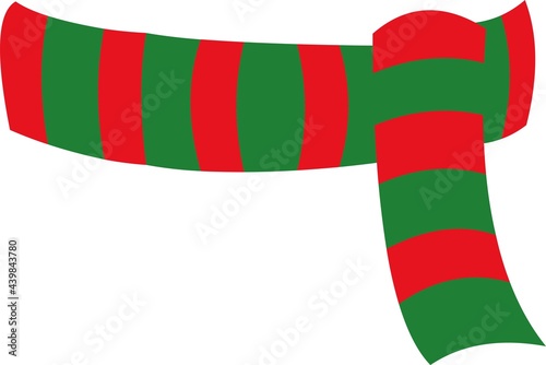 Vector emoticon illustration of a green and red scarf