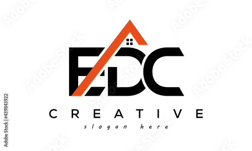 EDC letters real estate construction logo vector
