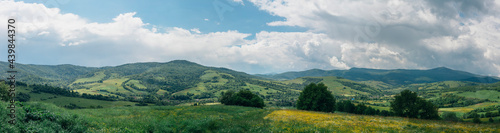 summer panorama of mountains in the Carpathians