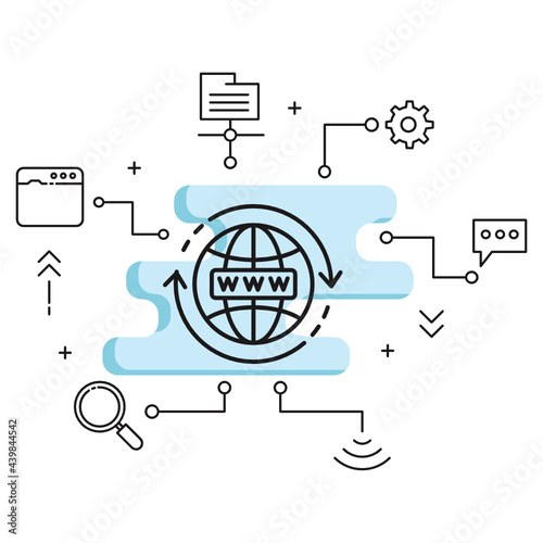 Website Address Sig, World Wide Web Sign Concept Vector Glyph Icon Design, Cloud computing and Internet hosting services Symbol on White background