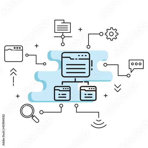 Link building Vector Glyph Icon Design, SEO and Internet Marketing Symbol on White Background, Website Map Concept,
