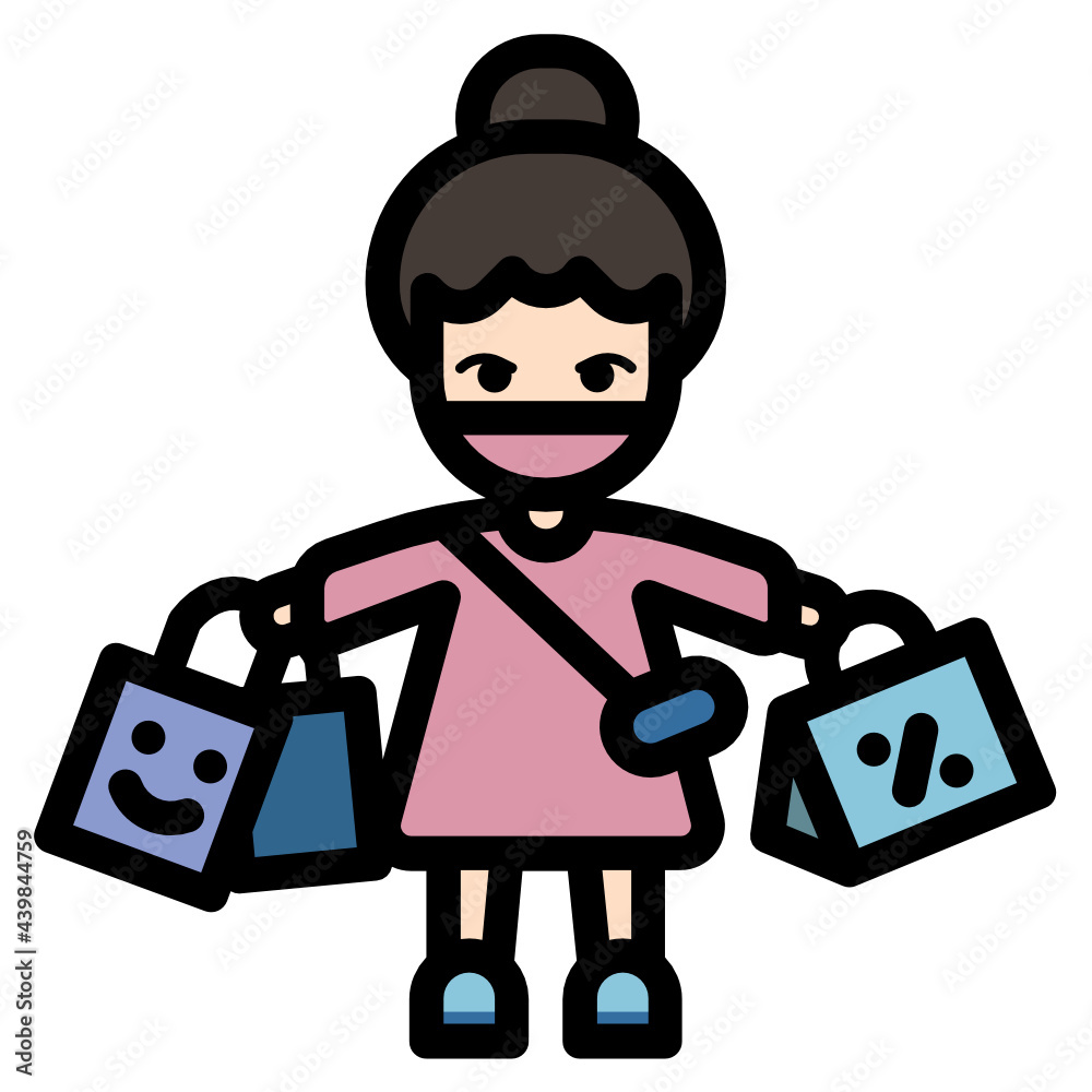 A shopping girl in new normality A shopping girl in new normality