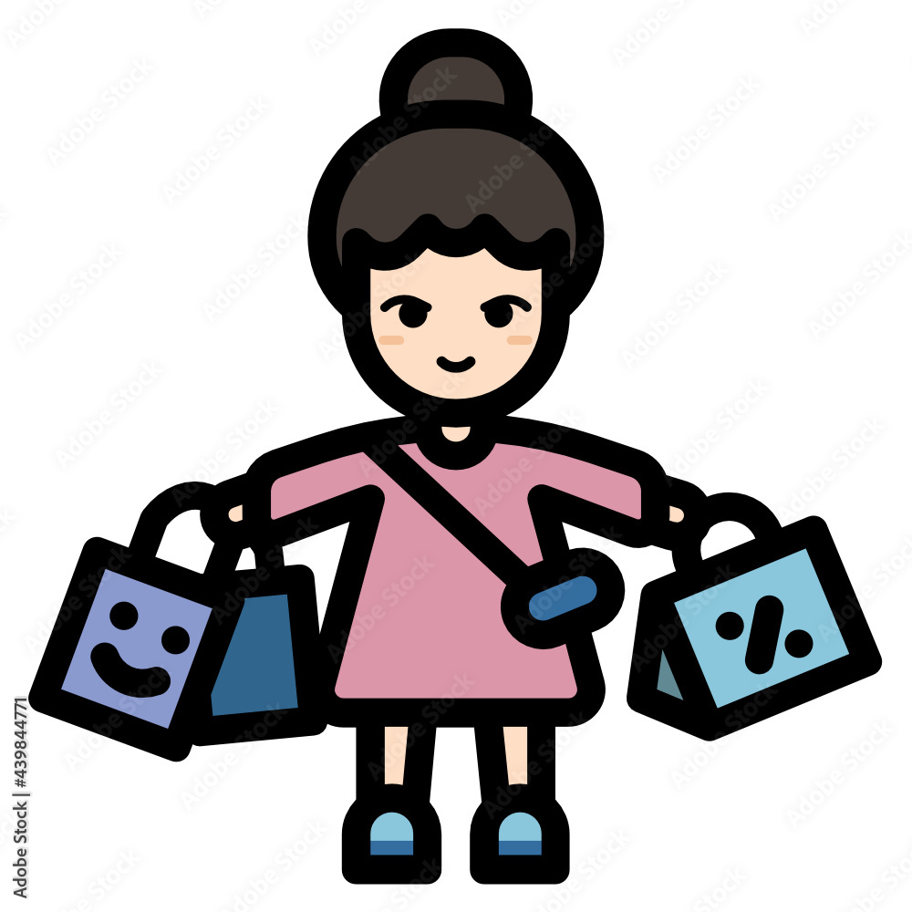 Naklejka premium A woman with shopping bag