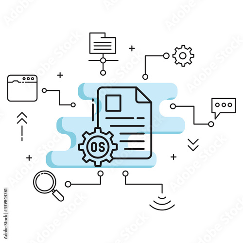 Os Interface Vector Glyph Icon Design, Cloud computing and Internet hosting services Symbol on White background. Operating System File Concept