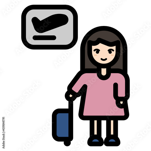 A woman in departure hall at the airport