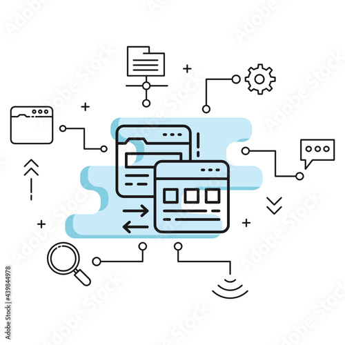 Server Redirect Vector Glyph Icon Design, Cloud computing and Internet hosting services Symbol on White background, URL Forwarding Concept,