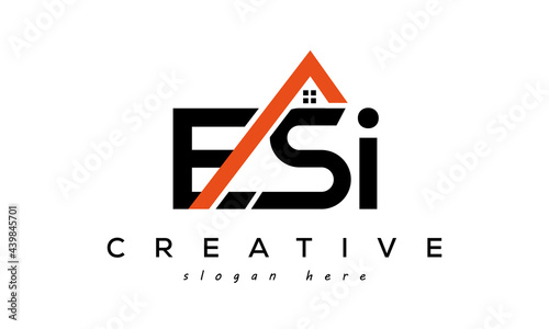 ESI letters real estate construction logo vector