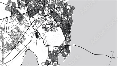 Urban vector city map of Khobar, Saudi Arabia, Middle East photo