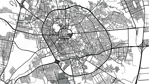 Urban vector city map of Medina, Saudi Arabia, Middle East