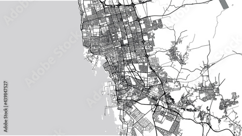 Urban vector city map of Jeddah, Saudi Arabia, Middle East