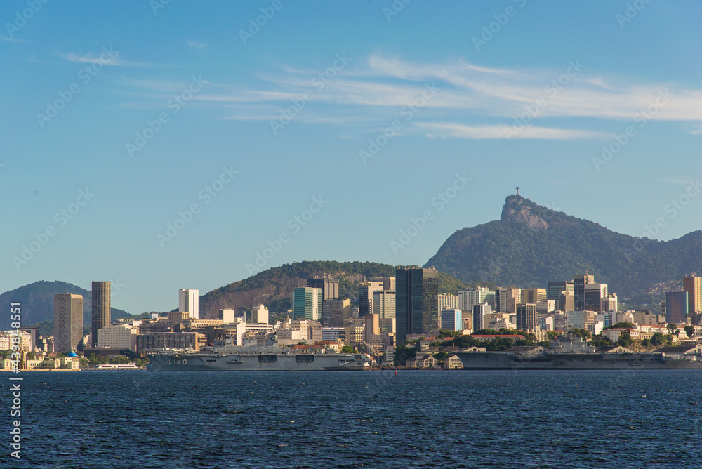 View of Rio de Janeiro City Skyline With Mountains