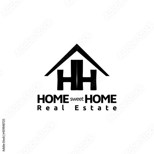 H HH Initial Building Logo Design Vector Symbol Graphic Idea Creative