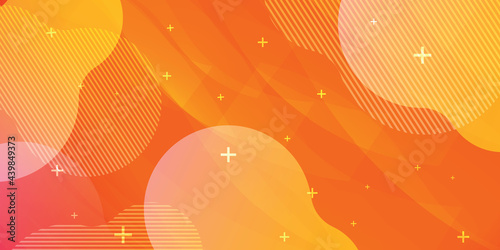 Orange modern background in vector illustration with glow and movement, with parallel lines, bright geometric shape.