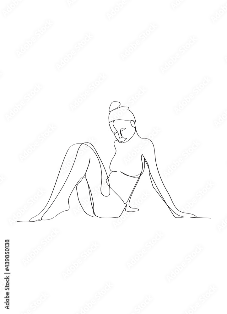 Woman Body One Line Drawing. Vector Minimalist Design for Wall Art, Print, Card, Poster. Woman Body One Line Drawing. Vector Minimalist Design for Wall Art, Print, Card, Poster.