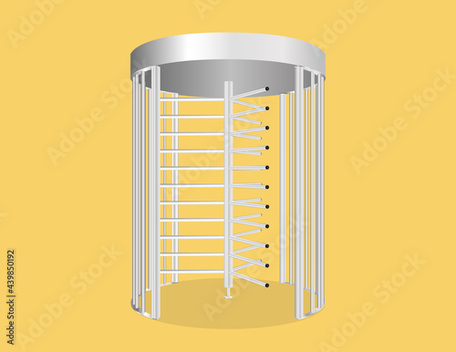 Full Height turnstile Single Lane 3arms. security gates Vector illustration