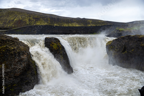 Hafragilsfoss is the very powerful waterfall on Iceland not far from its bigger brother Dettifoss. 