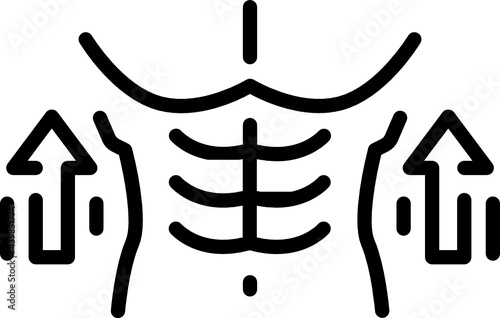 body building minimal line icon