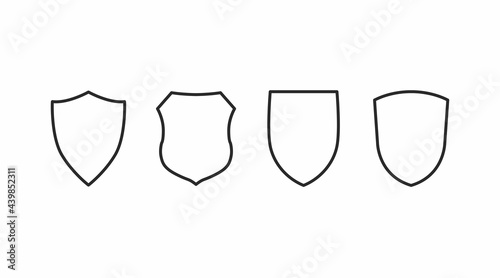 Shield Icon Set. Vector isolated illustration of different shields