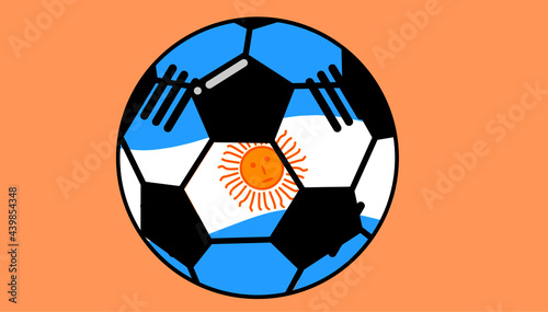 Ball with country flag argentine