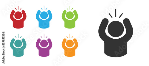 Black Anger icon isolated on white background. Anger, rage, screaming concept. Set icons colorful. Vector