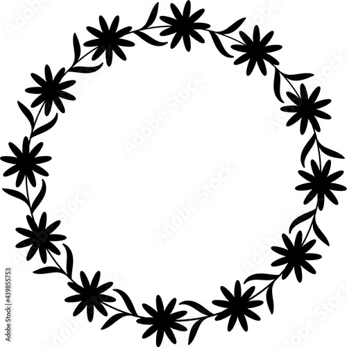 Flower Wreath Circle Frame