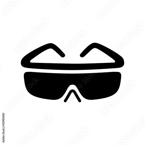 Safety goggles vector glyph icon. Sunglasses sign