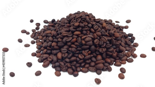 coffee beans on isolated white background