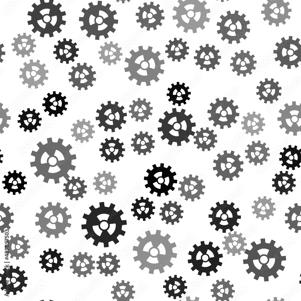 Black Radioactive icon isolated seamless pattern on white background. Radioactive toxic symbol. Radiation hazard sign. Vector Black Radioactive icon isolated seamless pattern on white background. Radioactive toxic symbol. Radiation hazard sign. Vector