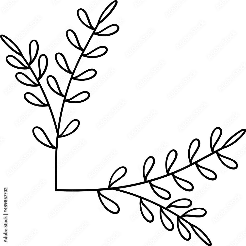 Leaf Plant Line Art Illustration